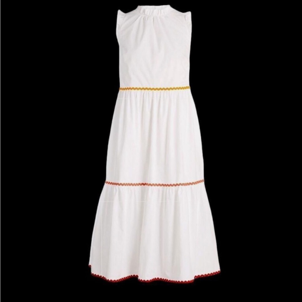 J Crew factory white ruffled dress.